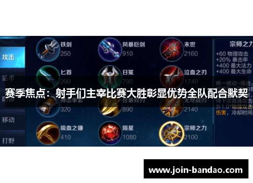 赛季焦点：射手们主宰比赛大胜彰显优势全队配合默契